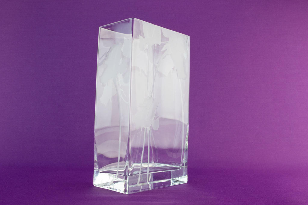 Rectangular glass vase by Nobile