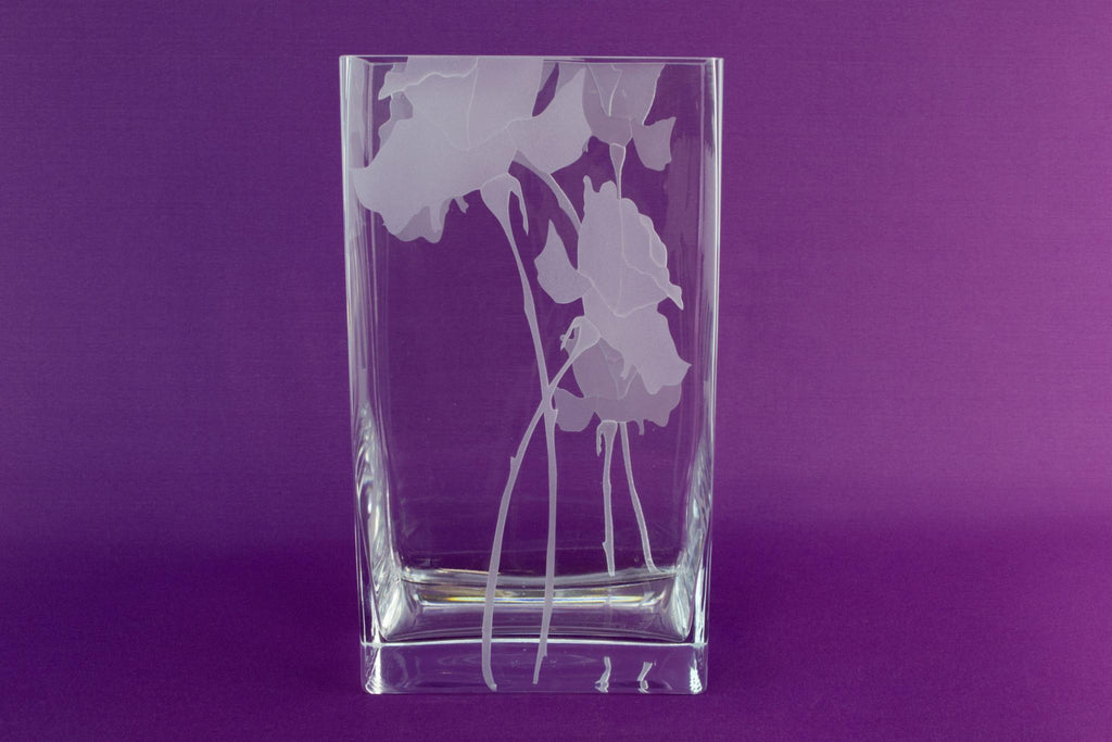 Rectangular glass vase by Nobile