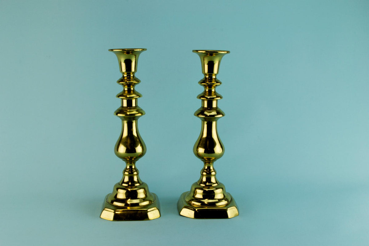 A fabulous 17th century large and impressive Flemish brass candle holder –  Hazard Primitives